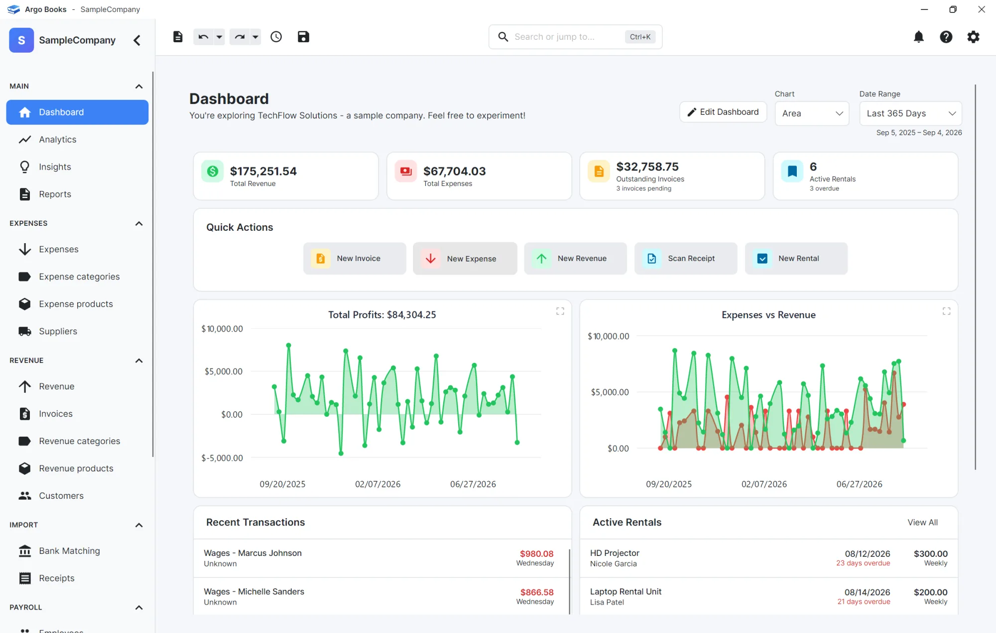 Argo Books version 2, the dashboard in Avalonia